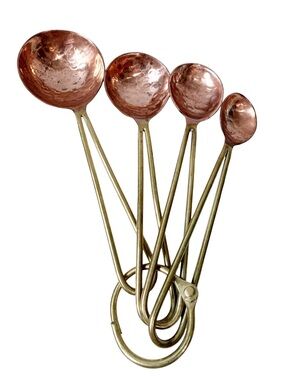 Hand Crafted Hammered Copper Measuring Spoons - Set of 4